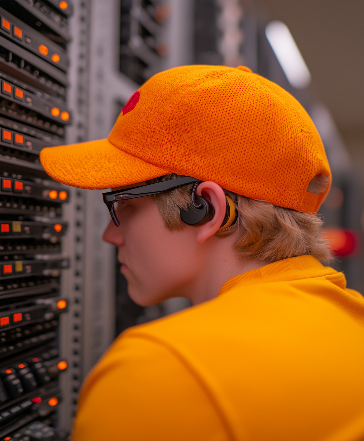 A person troubleshooting a technical issue with a phone or computer, representing the process of resolving common Messenger problems to ensure smooth operation.